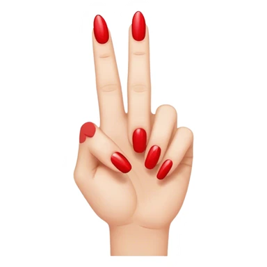 Middle finger with red nail polish sticker