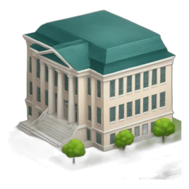 small city hall building sticker