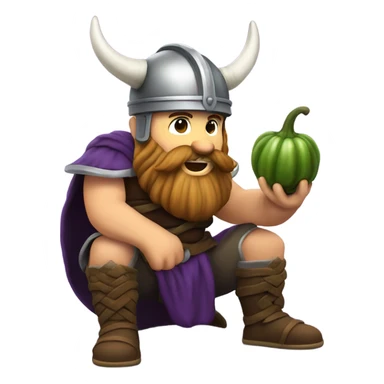 viking eating an eggplant  sticker