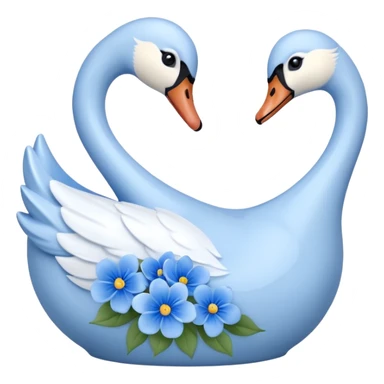 Light blue swan shaped vase with blue flowers in it sticker