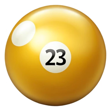 golden billiard ball with the number 23 in a shiny metallic style sticker