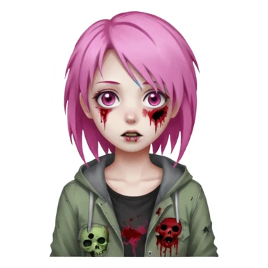 Anime Pink ZombieGirl She/Her sticker