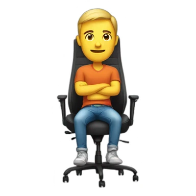Man sitting in mesh gaming chair sticker