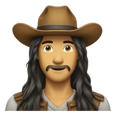 indonesian-guy-long-hair-big-cowboy-hat sticker