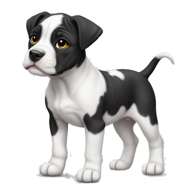 Black and white English staffordshire puppy full body sticker