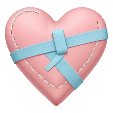 A minimalist pastel illustration of a heart with a bandage, inspired by the ❤️‍🩹 emoji. Soft pastel colors — dusty pink sticker