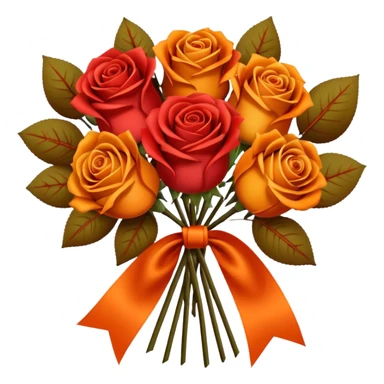 Bouquet roses satin autumn sticker