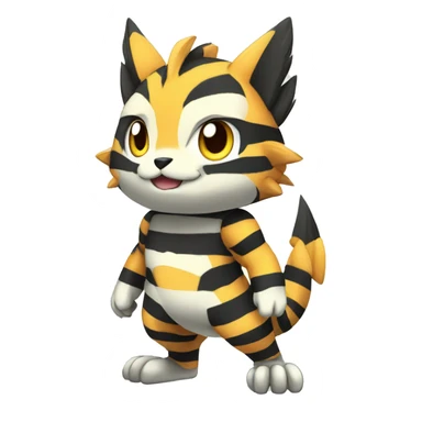 cute cool edgy striped Digimon-Fakemon-animal full body sticker