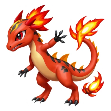 Splash-patterned emotional sparky sparky boom boom painful Meloetta-Guilmon-Salandit-Yveltal-Pokémon-Fakémon-fusion-hybrid-creature sticker