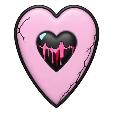 pastel goth heart with pink coffin sticker