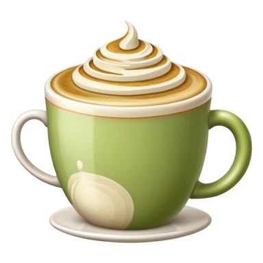 pistachio latte with latte art sticker