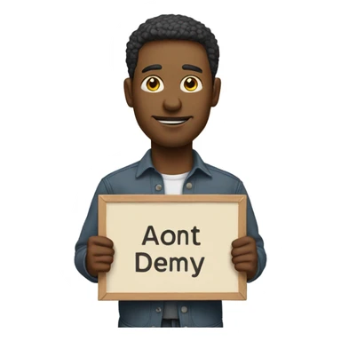 man holding placard sticker