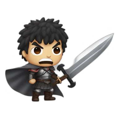 angry berserk guts with large sword sticker