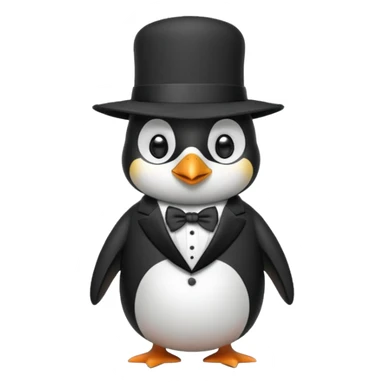 Penguin wearing a suit with a big hat  sticker