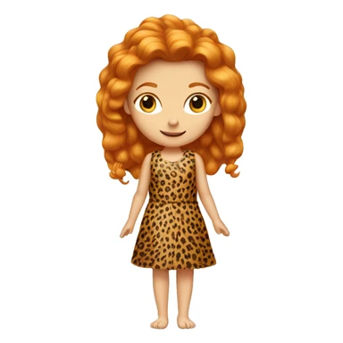 cheetah print ginger girl wearing a dress sticker