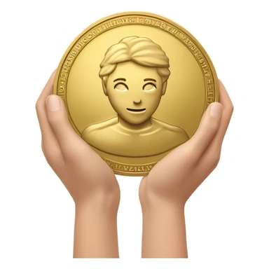 gold coin shows muscle hands behind your head sticker