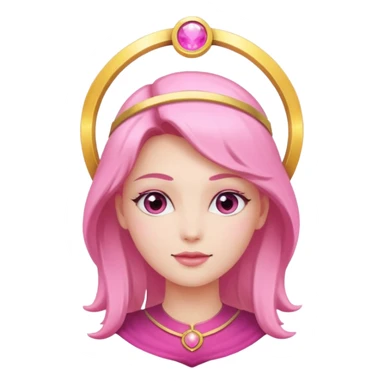 angel emoji, beautiful pink woman with a halo sticker