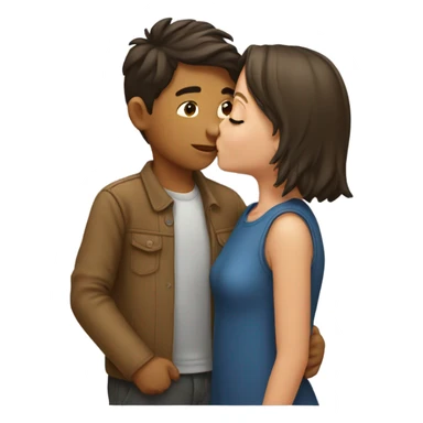 a girl kissing a boy sticker
