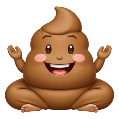 meditating laughing poop emoji at temple sticker