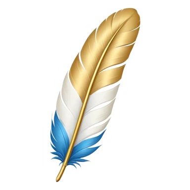 gold and white feather with hints of blue sticker