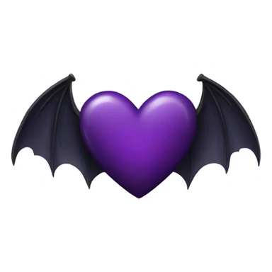 Dark purple heart with bat wings sticker