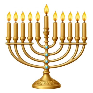 Menorah with four candles on each side sticker