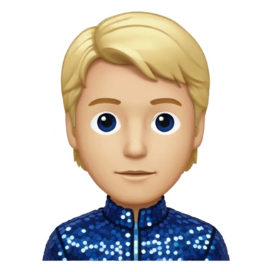 Bill Sage as Coach Heider from Mysterious Skin with light skin, golden blonde hair, dark blue sequin outfit sticker