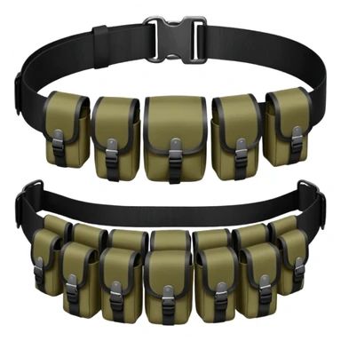 black military belt with pouches sticker