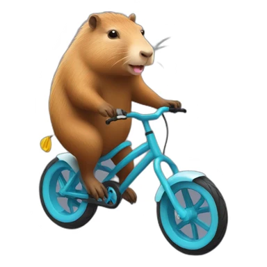 capybara riding sport bike sticker