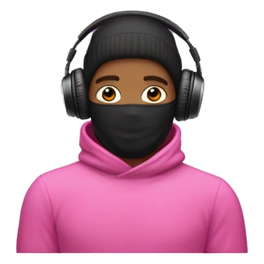 white guy in pink balaclava listening to music on headphones AirPods Max  sticker