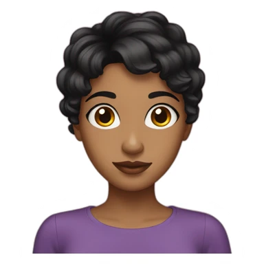 Grander girl short black hair sticker