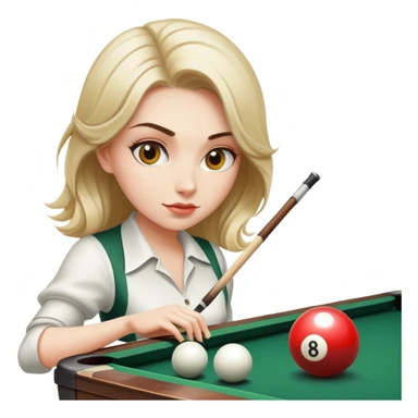 Woman play biljard  sticker