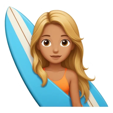 a surfer girl with surfborad sticker