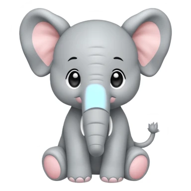 Chibi style Plush elephant sticker