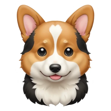  crying black tricolor corgi with no tail sticker