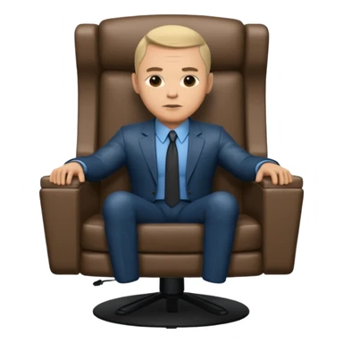 man sitting in a Interview chair from Mindhunter TV show sticker