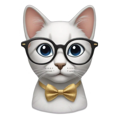 Cat with fancy glasses sticker