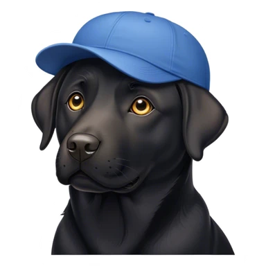 Black Labrador with a cap  sticker
