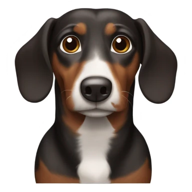 Black brown and white wiener dog sticker