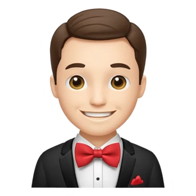 Gentleman bow tie emoji face sticker