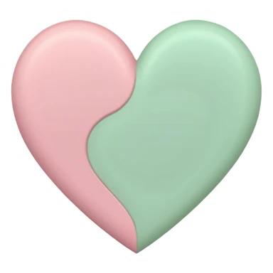 A half pastel green half pastel pink heart sticker