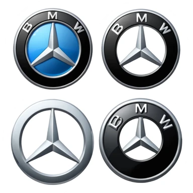 mercedes and BMW logo sticker