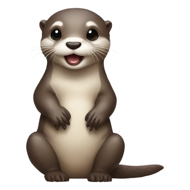 Baby otter eating sticker