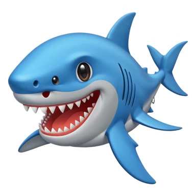 Un tiburón con tenis azules sticker