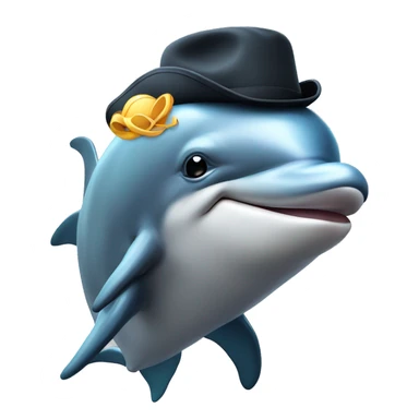 Dolphin with a hat sticker