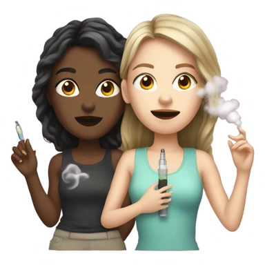 two white girls with a vape sticker