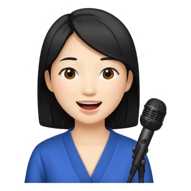 asian woman singing no microphone sticker