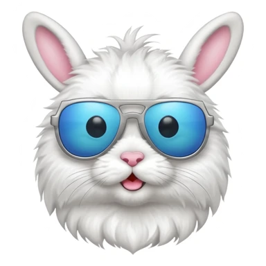 A cute bunny with a cool sunglasses sticker