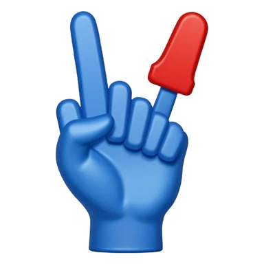 foam finger blue (#00A3E0) and red (#F9423A) sticker