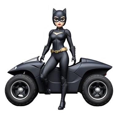 1:10 scale sexy fenders Catwoman’s buxom attractive armored midnight-colored tight outfit from tv series style dark knight movie stealthy accurate sporty safe plush deluxe off-road fast pursuit prototype concept car (black hair, driving aggressively) rally vehicle  sticker